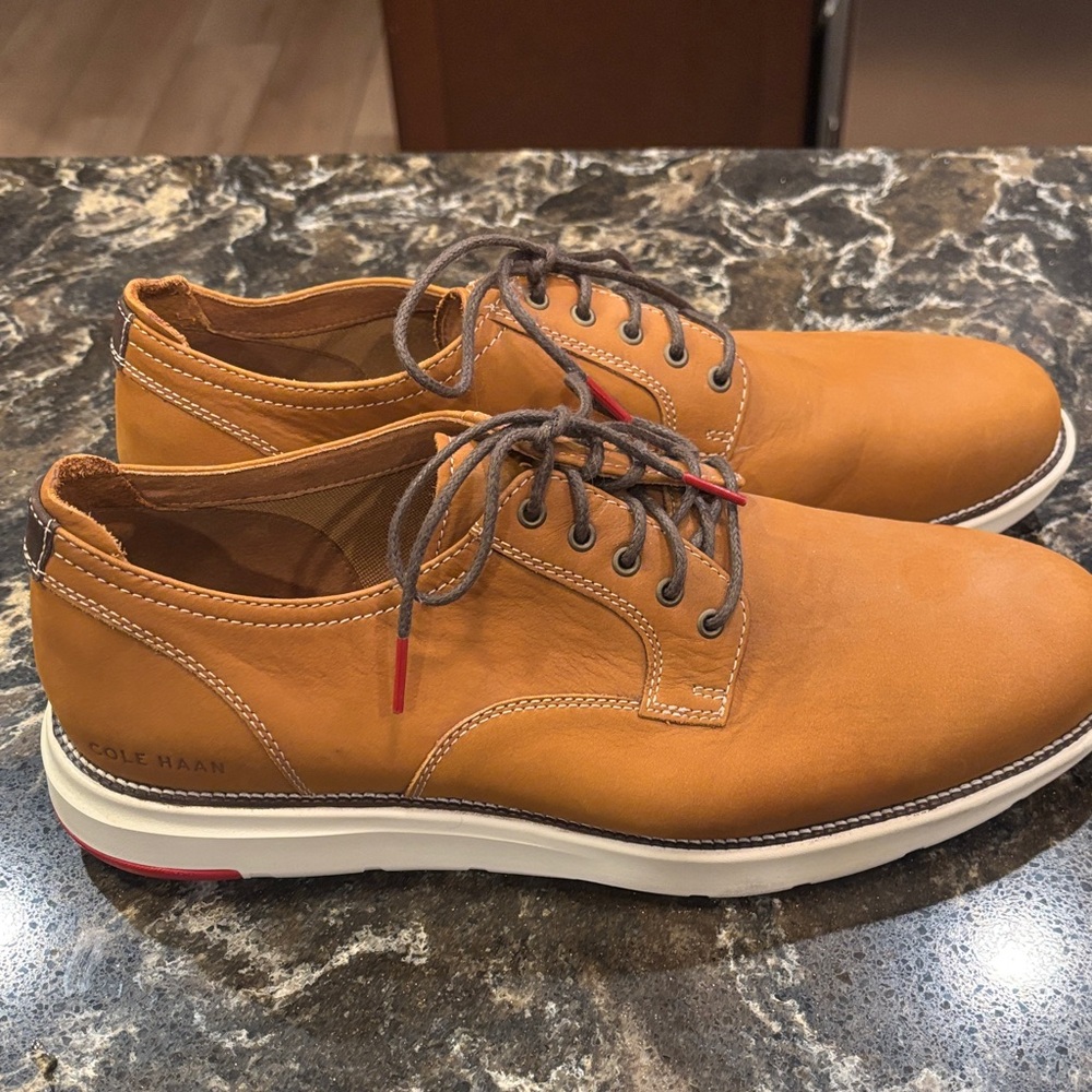 Cole Haan Men's Brown Leather Oxfords - Picture 2 of 9